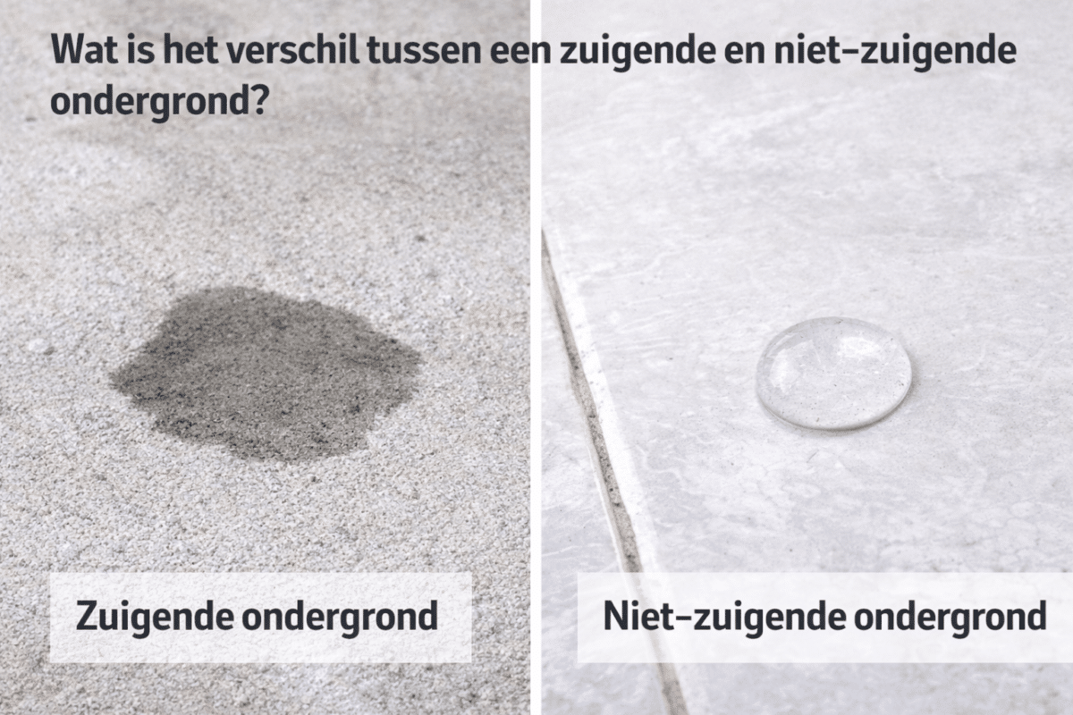 Wat is het verschil tussen een zuigende en niet-zuigende ondergrond?